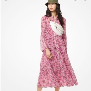 Michael Michael Kors pink maxi dress button down